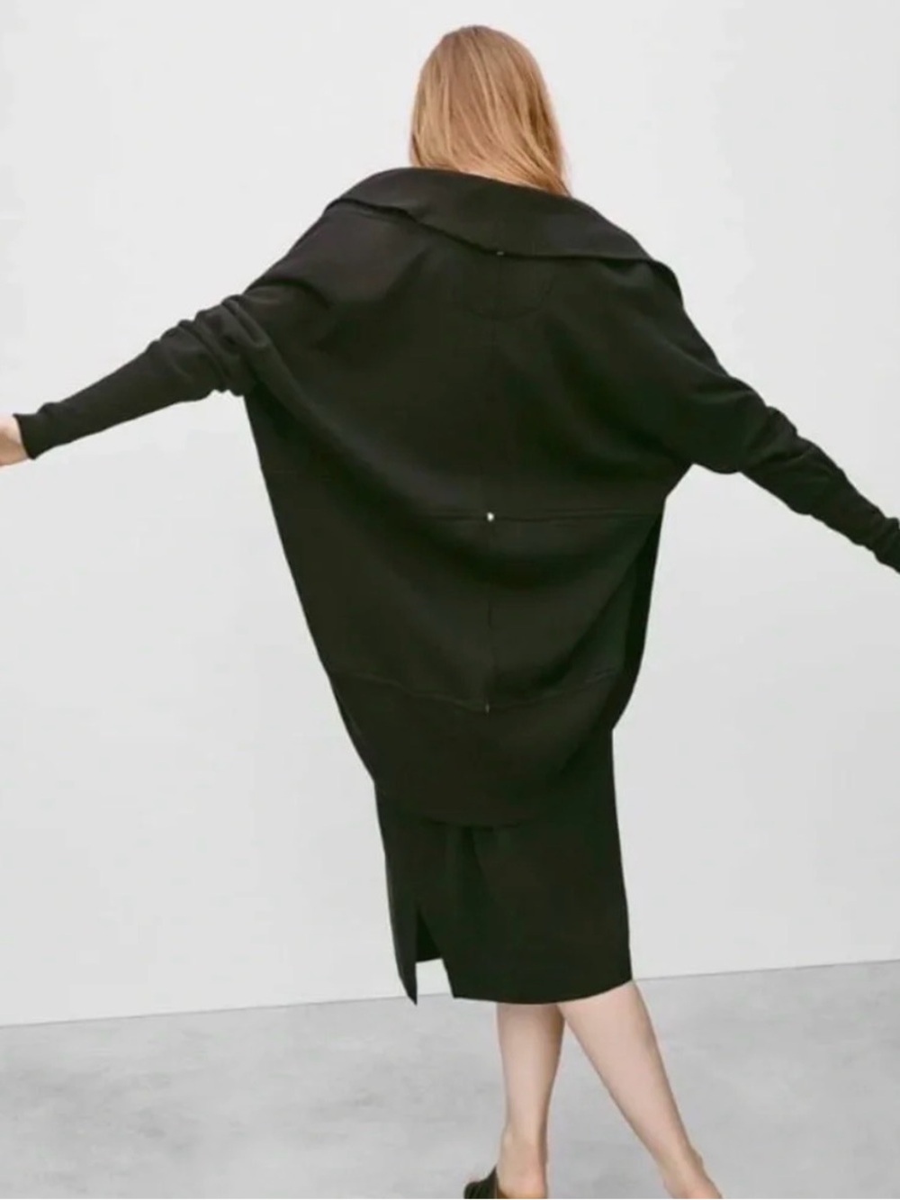 Aritzia Wilfred Diderot Cocoon Long Line Open Front Cotton Cardigan Sweater XS
